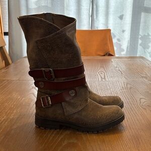 Brown Leather Combat Boots